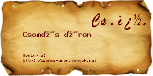 Csomós Áron névjegykártya
