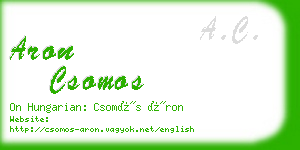 aron csomos business card